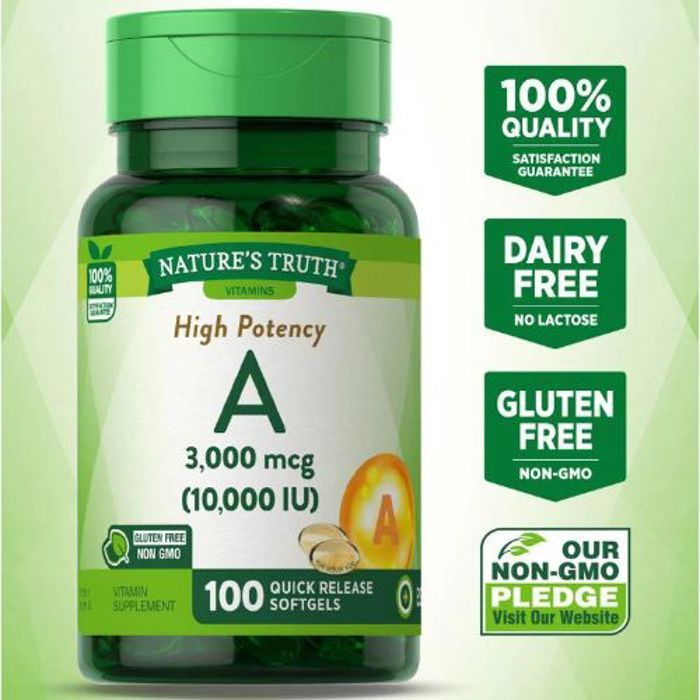 Vitamine A à haute efficacité, 3000 µg (10 000 UI), 100 capsules