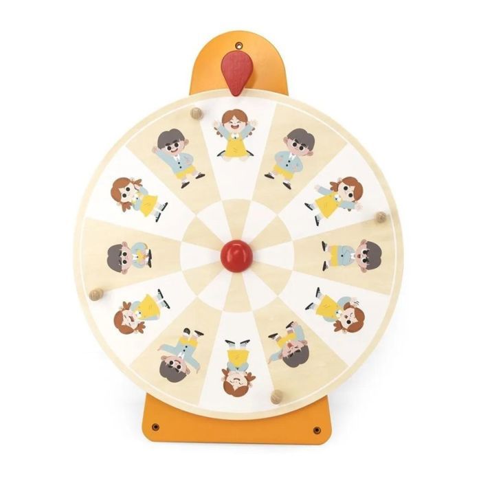 Jouet mural - Viga - Roue des émotions - En bois - 12 illustrations - Pour enfants à partir de 3 ans