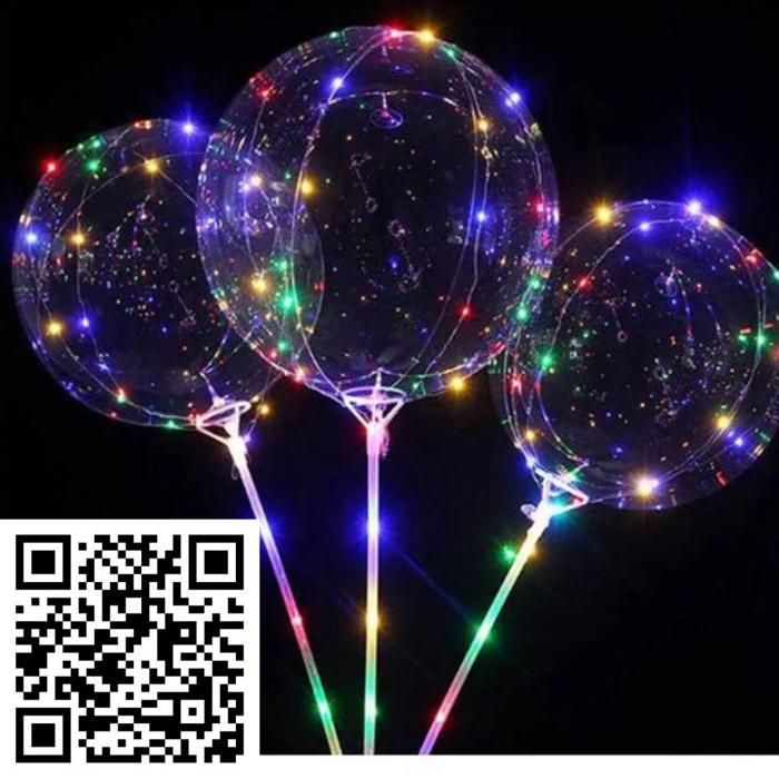 Ballon LED - Transparent - Hélium - 3 m - Décoration Fête - Mariage Enfant