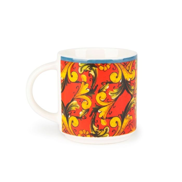 Mug - EXCELSA - Trinacria - 10 cl - Rouge - Élégance - Compatible lave-vaisselle