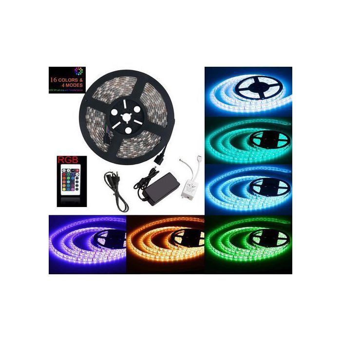 Bande LED Lumineuse Étanche (5m) 5050 SMD Multicolore 150 LED 19W,première choix