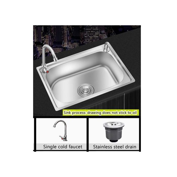 Évier de cuisine - SM - 50/40 cm - Inox - Robinet mitigeur - Grande capacité