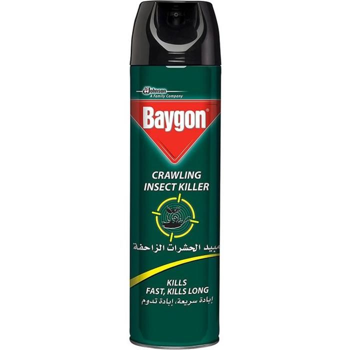 Baygon Aérosol Insectes Rampants, Cafards et Fourmis, 450ml, Insecticide