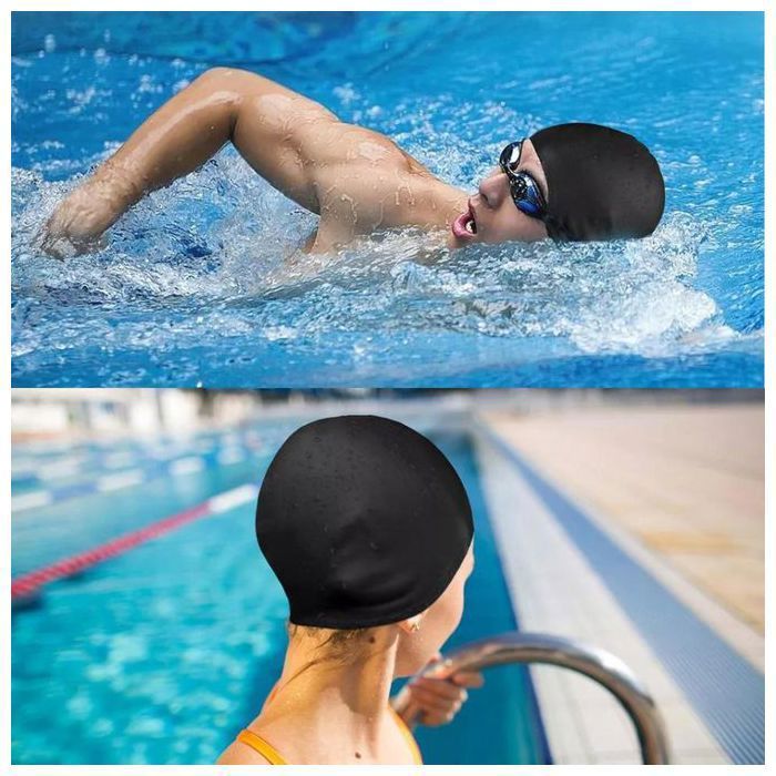 Bonnet en Silicone pour Natation pour Hommes et Femmes, Imperméable et Élastique - couleur aleatoir