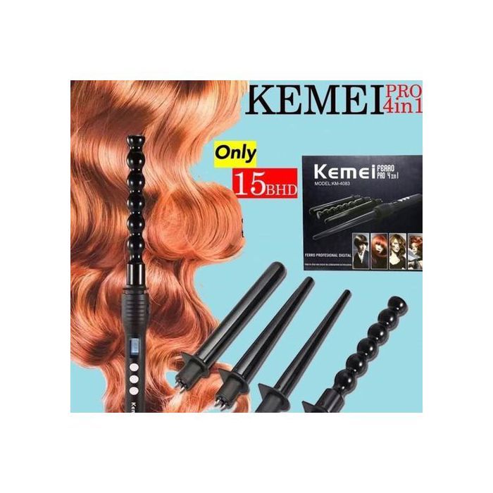 Kemei Curly hair.Bucleur. 4 in 1 Curling Iron, Multifunctional Interchangeable Hair