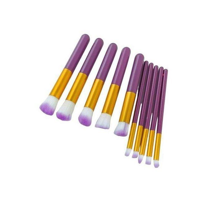 10 Pinceaux de maquillage outils de beauté professionnelle, Mauve