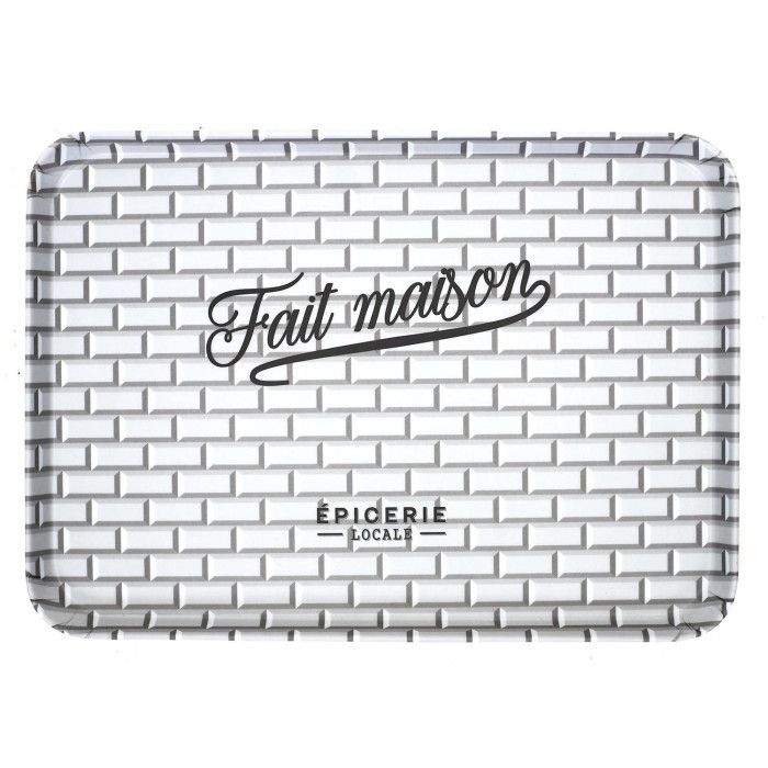 Plateau de Service "Brooklyn" 42cm Noir & Blanc