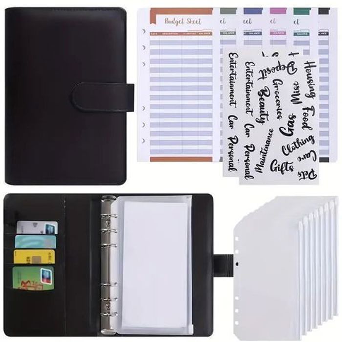 Classeur Budget Planner Économiser de l'argent avec 8pcs enveloppe, 12 fiches de suivi et Stickers