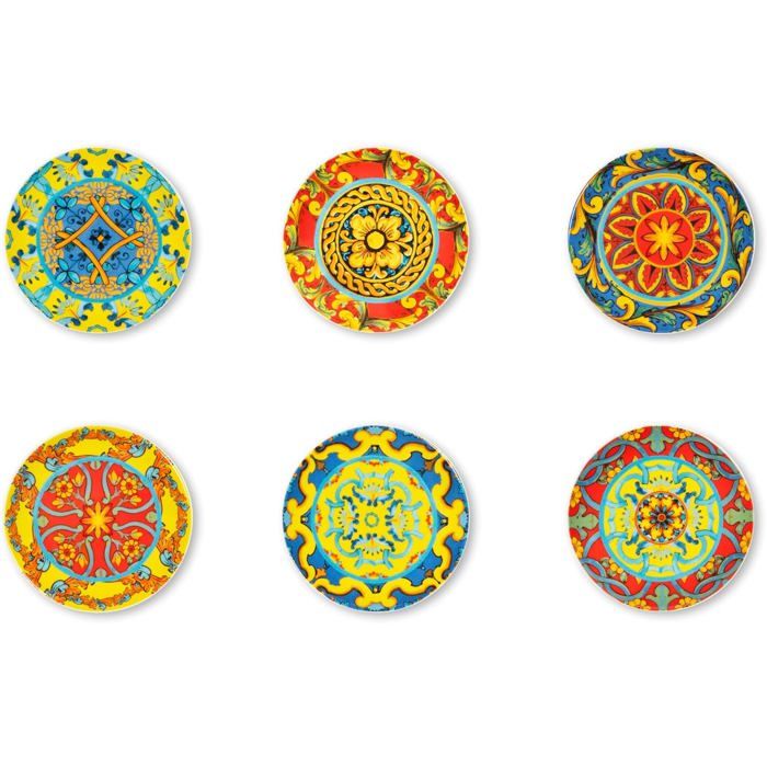 Ensemble de 6 assiettes plates 15 cm "Trinacria"