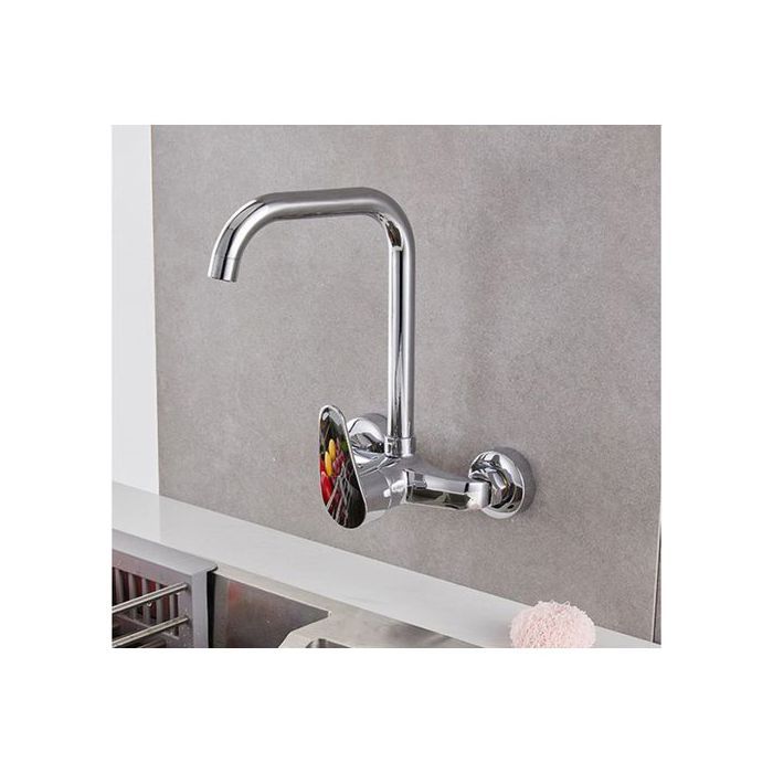 Robinet mitigeur cuisine - GENERIC - Bec rotatif 360° - Acier inoxydable - Noir - Chaud et froid