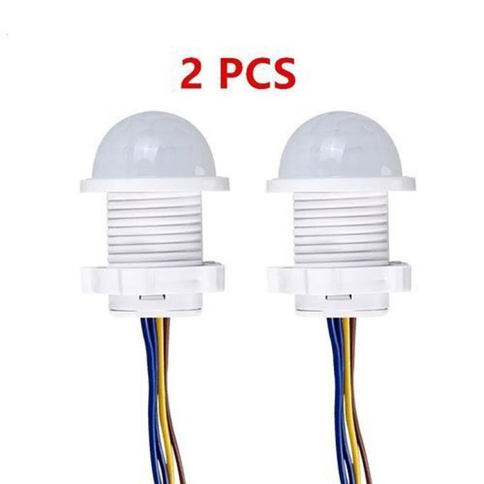 2Pcs Capteur de Corps Infrarouge PIR Détecteur de Mouvement Induction Automatique 110V, 220V