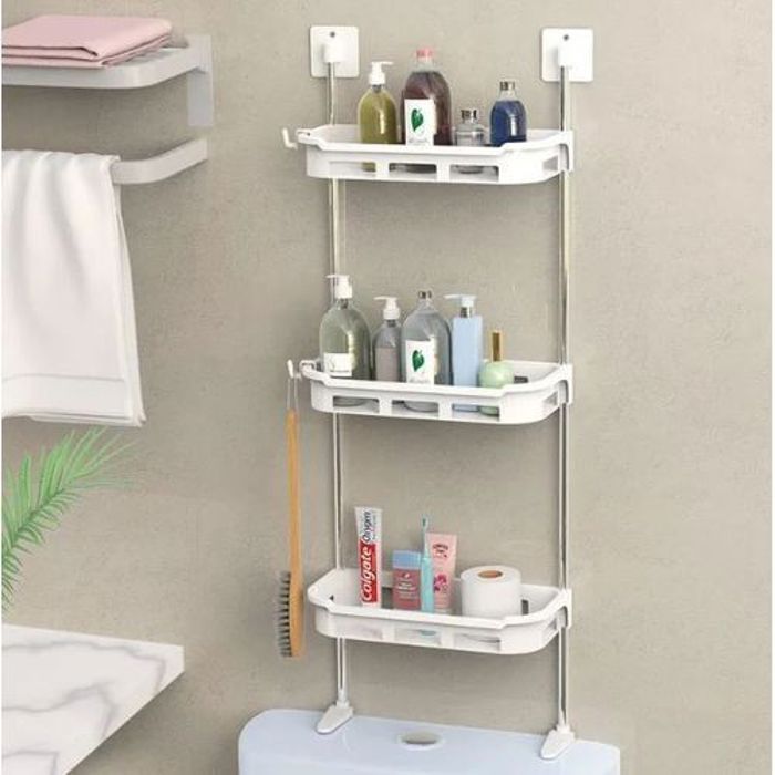 Organisateur Étagère de salle de bain, à 3niveaux  au-dessus des toilettes,