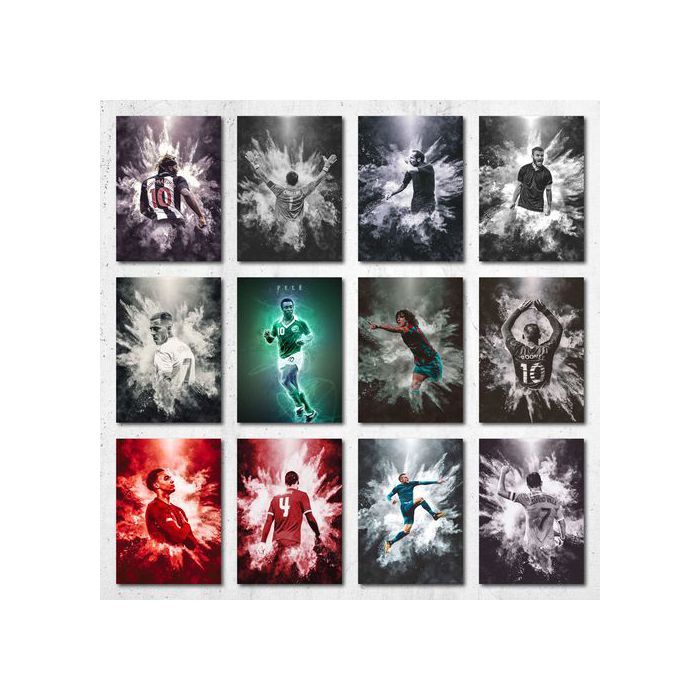 Poster A5 - Legendary Football Players - Style 5, 12 - Papier photo 350g - Décoration murale - Mixte