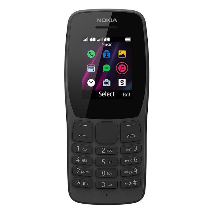 Nokia 110 (Double Sim - 1.77" - 4 Mo) Noir - Tout Opérateurs