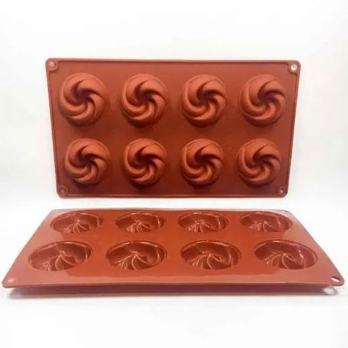 Offfre Un moule en silicone avec 8 cavités en forme de tourbillon