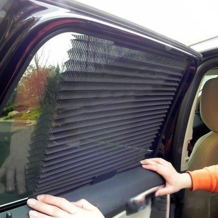 Rideau côté fenêtre de voiture Pare-soleil Fenêtre Rideau Noir Rideau protection