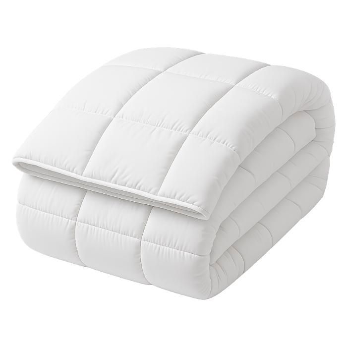 Couette 260x240 cm en microfibre premium ultra douce - Toucher peau de pêche - Garniture ouate siliconé 350 G/m2 moelleuse
