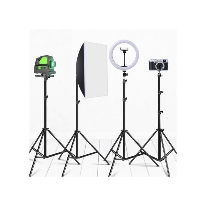 Trépied en aluminium - Multicolore - 1.1m/1.6m/2m - Léger - Charge 2.5kg - Hauteur réglable