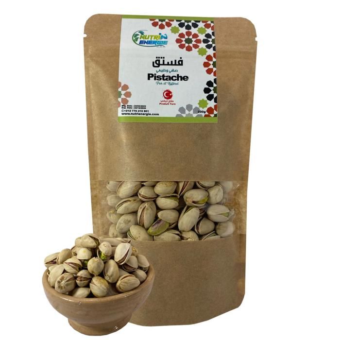 Pistache Semi-Grillées Sans Sel 100% Pure et Naturelle - 200g - NUTRIENERGIE