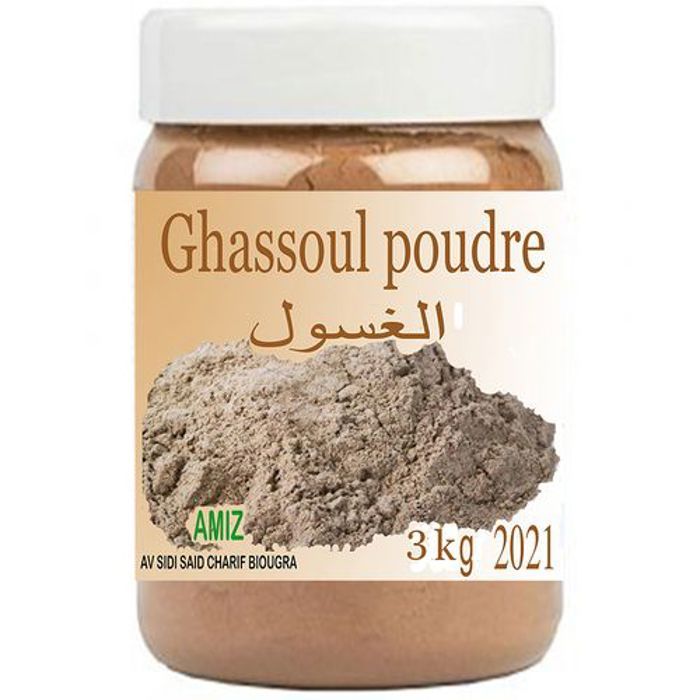 Poudre de Rhassoul - Amiz - 3kg - Nettoyage doux - Peaux sensibles - Soin naturel