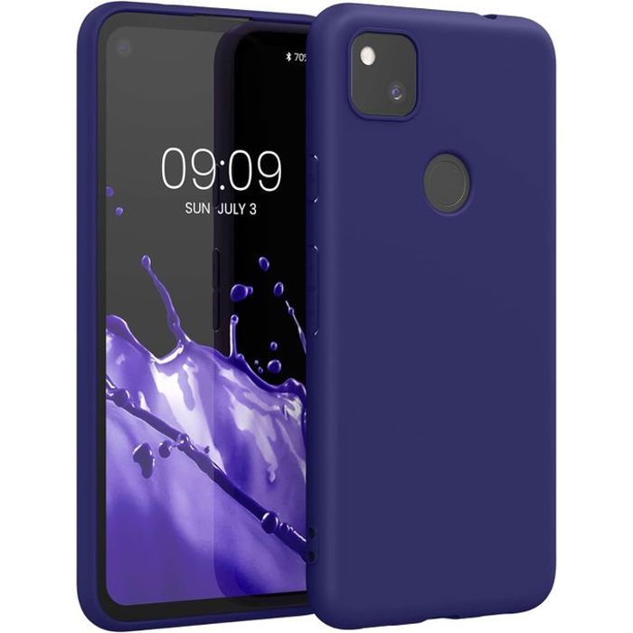 Pochette Silicone pour google pixel 4A : Bleu