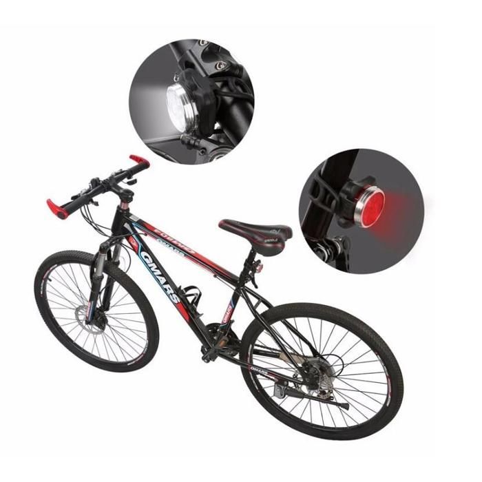 Lumière de vélo - Non spécifié - Rechargeable USB - 150 lumens - IP65 - Noir