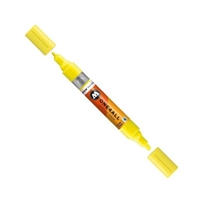 Marqueur - Acrylic Twin OneForAll - Jaune Fluo - 1.5/4mm - Mine Fine - Pour Graffiti et Street Art