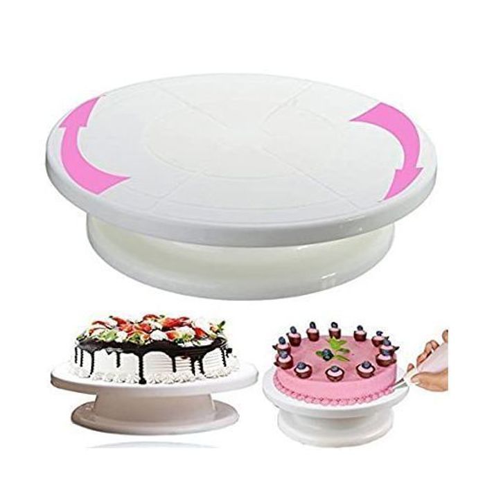 Plateau tournant antidérapant, support rond 360 degrés pour gâteau