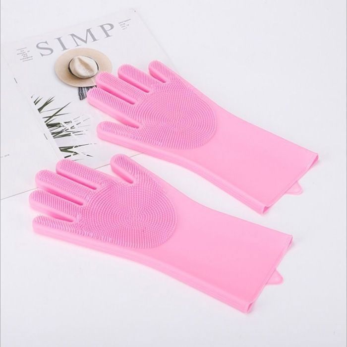 Gants de brosse multifonctions - KEMU - Silicone - Anti-rayures - Lavables - Multicolores