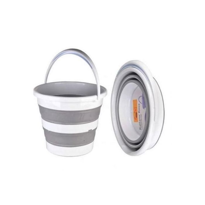 Seau d'Eau Pliable Gris - Pratique et Compact