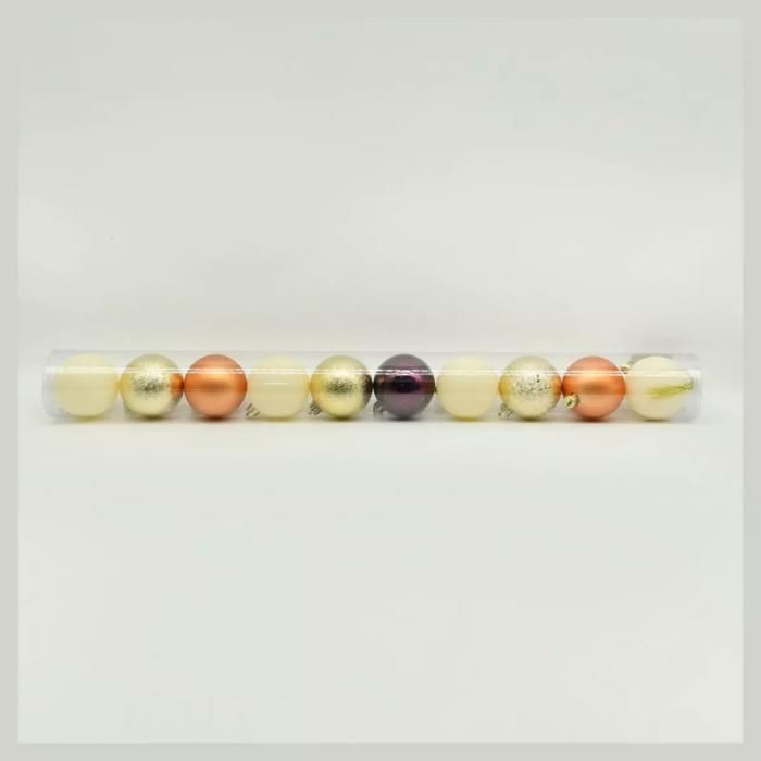 Lot de 10 boules de Noël en plastique 6 cm Noël dans les Bois