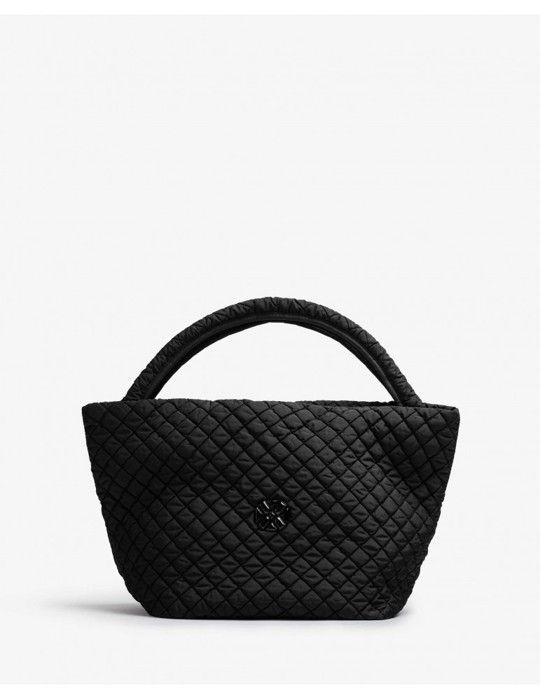 Sac shopper - UNISA - Matelassé - Noir - 28cm x 50cm x 20cm - Zippée