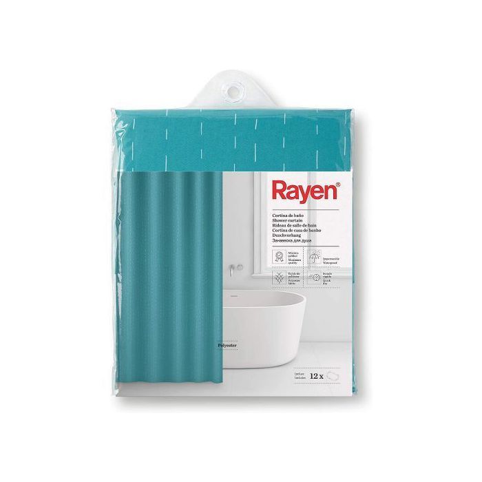 Rayen Rideau de Douche Imperméable,Tissu Polyester,Séchage Rapide - 180 x 200 cm