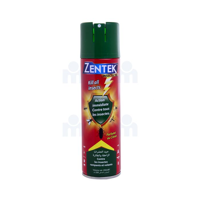 Aérosol insecticide parfumé au citron tous insectes 250ml - ZENTEK