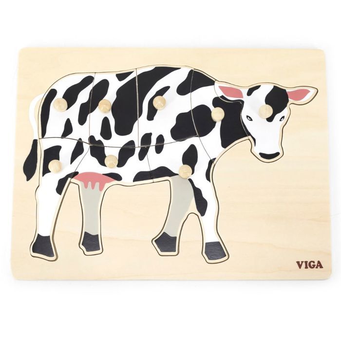Viga - Puzzle Montessori vache 8 pièces