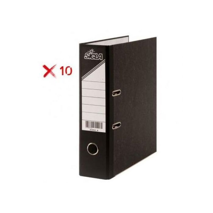 Pack de 10 Classeurs Nuageux A4 32 cm x 28 cm dos 08 cm - Noir - SICLA