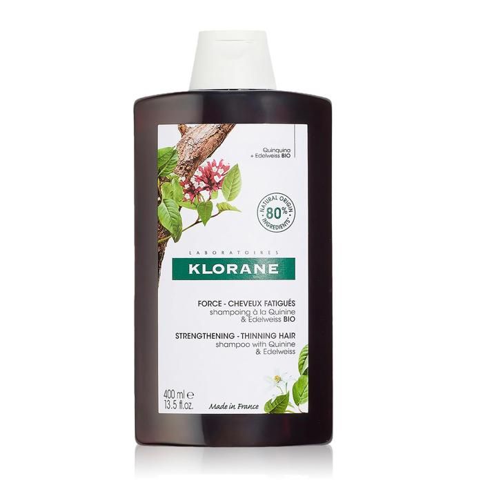 Klorane – Shampoing fortifiant à la Quinine & Edelweiss BIO – Chute de cheveux, cheveux fatigués 400 ml