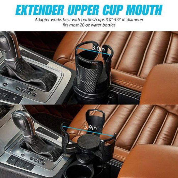 Porte-gobelet de voiture 2 en 1 tasses Fibre de carbone noir Car cup Holder