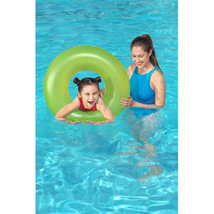 Bouée - Bestway - Ronde - Diamètre 76 cm - Pour Enfants 3 Mois à 8 ans - Couleur Verte