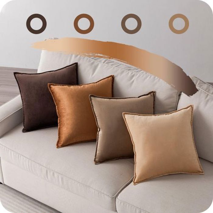 Housses de Coussin, 45x45 cm, Lot de 4 en Velours de Luxe Doux -pour Canapé, Chambre, Voiture, et Décoration d'Intérieur.