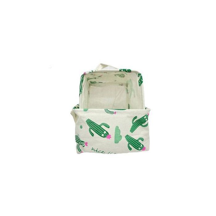 Panier de rangement - Non spécifié - 2X - Coton et lin - Pliable - Beige