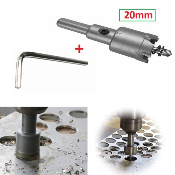 Scie cloche à pointe 20mm de diamètre pour trous de plaques,ouverture de perçage