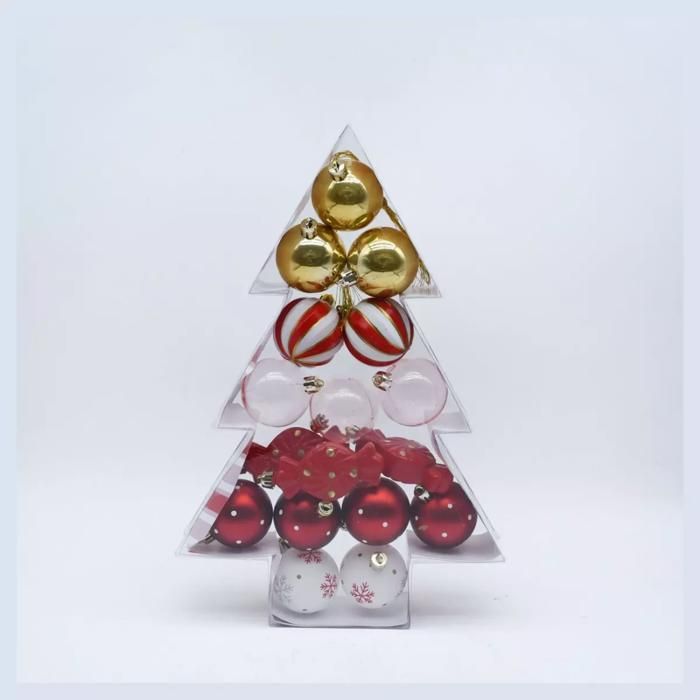 Lot de 17 boules de Noël en plastique 5 cm Fête Foraine Enchantée