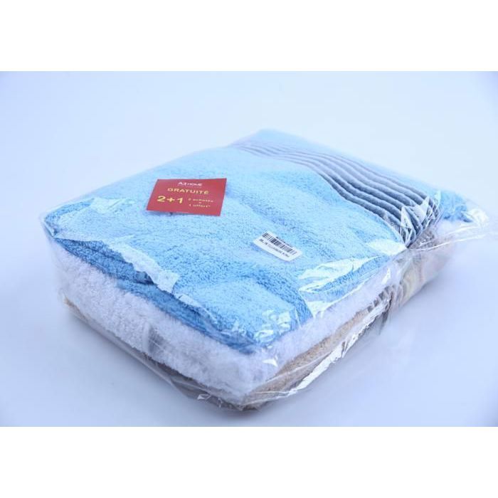 Pack de serviettes - Non spécifié - 50x90 cm - 2 serviettes + 1 gratuite - Coton doux - Multicolore