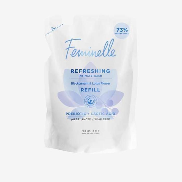 Recharge Nettoyant Intime - Feminelle - 300 ml - Extrait de Cassis - Fleur de Lotus - Non gras