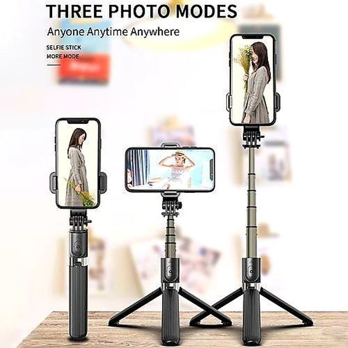 Selfie Stick - L03 - Aluminium - Trépied pliable - Bluetooth 4.0 - Rotation 360°