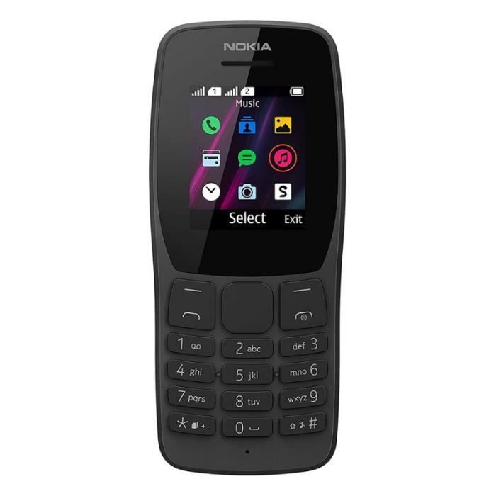 Nokia 110 (Double Sim - 1.77" - 4 Mo) Noir - Tout Opérateurs