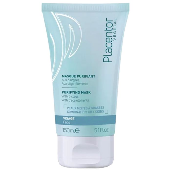 Masque Purifiant - PLACENTOR - Argile Verte - 150ml - Peaux Mixtes et Grasses - Sans Parabène