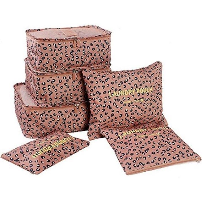 Lot de 6 sacs de voyage aux motifs imprimés , organiseurs de voyage