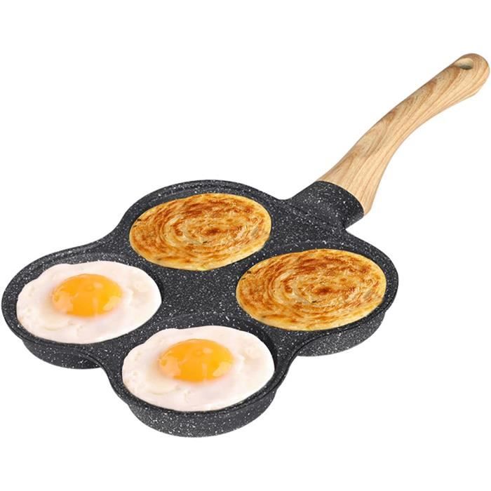 Poêle à Pancakes - Noname - 4 Trous - Aluminium - Antiadhésive - Tous feux compatibles